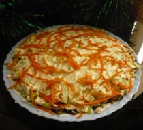 Слоеный салат с корейской морковкой рецепт с фото