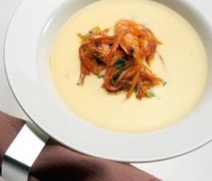 Крем-суп с кинзой и креветками