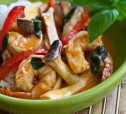 Тайский карри с креветками и грибами рецепт с фото