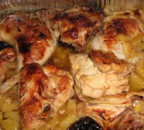 Цыпленок с томатами, черносливом, корицей и вином рецепт с фото