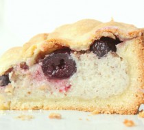 Баскский пирог с черешней и заварным кремом рецепт с фото