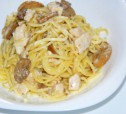 Спагетти Карбонара с курицей и грибами рецепт с фото
